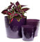 Home Garden Ornaments Violet Pot de Fleur Interieur Lot de 3 Tailles 14/16/18 cm - Pot de Fleurs Exterieur avec Surface en Cristal Brillant - Décoratif Pots de Fleurs - Pot Plante Plastique (Violet)