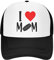 YNHXYFT I Love Ice Hockey Mom Mesh Baseball Cap, verstellbare Trucker-Mütze, Snapback, klassische Mütze für Männer und Frauen, Schwarz, Einheitsgr��e