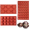 Wekuw Molde Silicona Semiesfera, 3 Piezas Molde Chocolate Semi Redondos Moldes de Silicona Reposteria Moldes Esferas para Bombones, Pasteles, Gelatina, Pudín, Mousse de Cúpula(6/15/35 Cavidades)