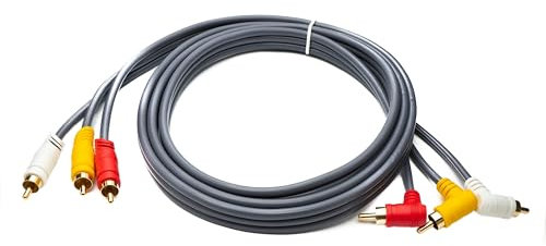System-S RCA RCA Cable 180 cm Male to Male 3 AV Component Angle Adapter in Black
