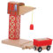 WOONEKY Schienen Anhänger Spielzeug Dekoratives Schienenkran Spielzeug Simulationskran Spielzeug Holzkran Modell Kinderspielzeug Holz Eisenbahnkran Stütze Schienenkran Für DIY Zug