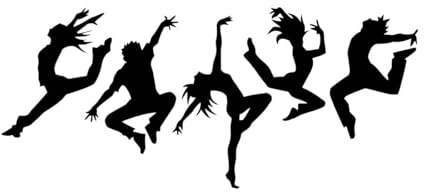 Wandaufkleber „Tanzstudio-Silhouette tanzender Menschen“, Vinyl, Heimdekoration für Wohnzimmer, entfernbares selbstklebendes Wandbild, klein – 25x57cm