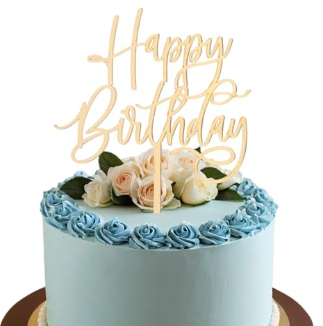 Gold Happy Birthday Cake Topper - Gold Mirror Acryl Birthday Cake Topper Happy Birthday Cake Decoration