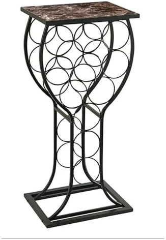 TCDHICY Wine Rack Metal With Marble Finish Top Wine Storage Organizer Display Rack Table Alcohol Rack