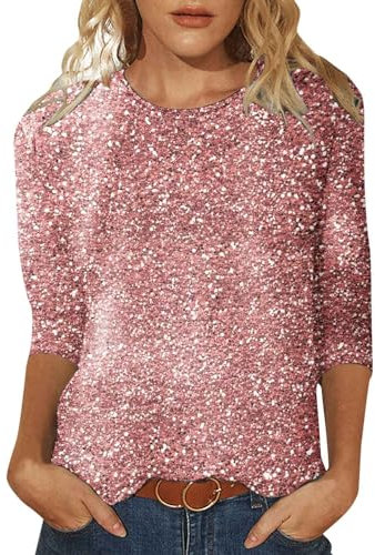 GFPGNDFHG Damen Sale Angebote des Tages Heute Festliches Outfit Damen Große Größen Pailletten Shorts Damen Silber Glitzer Glitzer Glitzer Bluse Damen Oberteil Party Damen Pullover Pailletten Damen