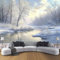 MIATCENRT Papier Peint Panoramique Soie Sur Mesure, 3D Motif Hiver Papier Forêt Paysage De Neige Muraux Tapisserie Photo Décoration, 396X280Cm (L×H) Chambre Adulte Enfant Poster Geant Mural