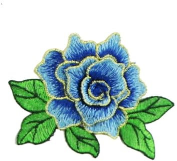 Aufnäher für Kleidung, 11 x 8 cm, Stickerei, Spitze, 3D-Tuch, Ethno-Stil, Jeans, Kleidung, Stoff, Schuh, Blume, Blau