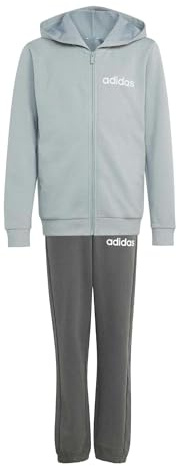 adidas Unisex Kids ESSENTIALS LINEAR TRACKSUIT, Wonder Sage/white, 11-12 Years