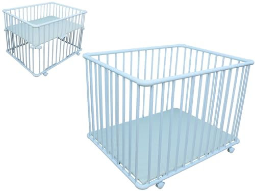 Laufgitter 100x80 cm Kiefer massiv höhenverstellbar weiß