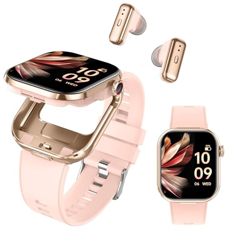 ATEVIX Smart Watch with Earbuds, 2.02 HD Screen，2 in 1 Smart Watches for Women, Waterproof Fitness Tracker Watch with Wireless Earphone Compatible for Android iOS with Sports Monitor Sleep