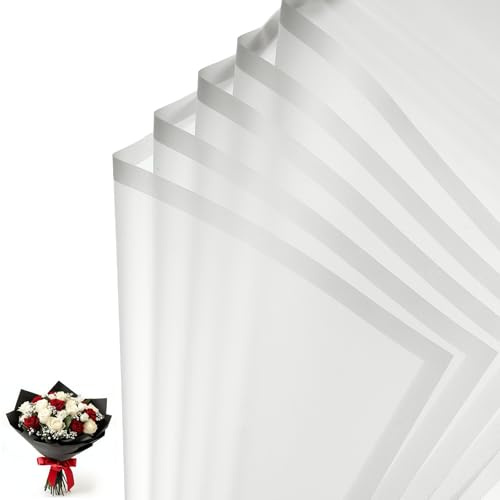 PATIKIL 20 Fogli Carta Per Fiori, Carta Opaca Impermeabile Per Bouquet, Carta Per Fioristi, Imballaggio Per DIY, Matrimoni, Compleanni, Regali, Bianco | Impermeabile, Per Bouquet, Imballaggio Per DIY Matrimoni Compleanni Regali