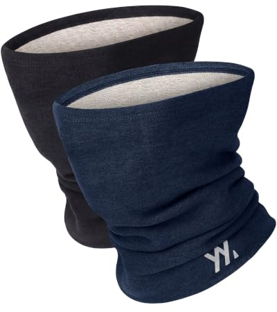YANIKY Schlauchschal Winter, Fleece Halswärmer für Damen und Herren | Modal-Wolle-Mix, winddichter Thermo Halsschlauch für Motorrad, Ski, Fahrrad, Laufen und weitere Outdoor-Aktivitäten