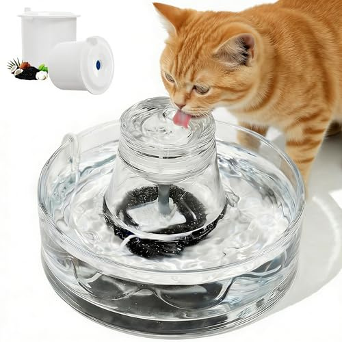 Fontaine à eau en verre pour chat 2,6 l