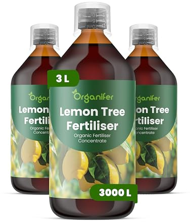 Organifer Zitronenbaum Flüssigdünger, 3L, Organisch, 2-1-8 NPK-Formel, für Citrus limon, Vinassefrei
