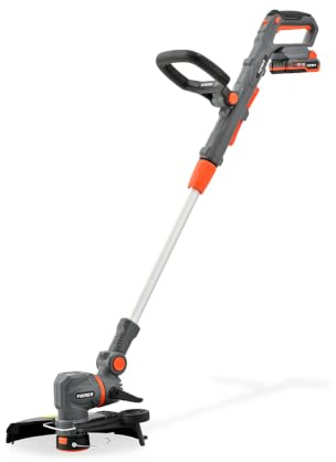 FUXTEC 20V Akku Rasentrimmer FX-E1RT20PRO • Freischneider mit 28cm Schnittbreite • Rasenkantenschneider mit Teleskopstiel • Elektro Motorsense mit Faden und Messer