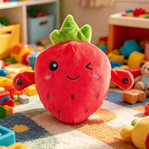 Generisch Interaktives Musik Plüschtier - Erdbeer Karotten Form Mit Berührungsaktiviert | Plush Toy Für Mädchen Und Knaben | Sensorik Aktivitäts Puppe Für Zuhause