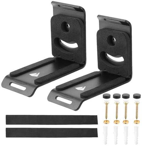 Toddmomy 1 Pair Adjustable Wall Mount Speaker Bracket Metal Speaker Holder Wall Mounted Clamp for Home Theater Rear Surround Sound Computer Desktop Use