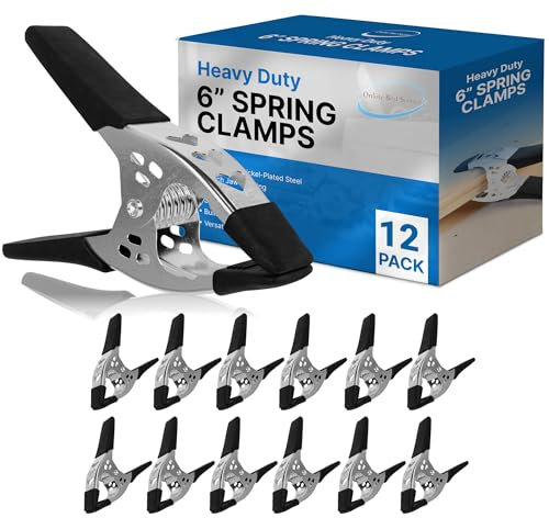 Online Best Service Lot of 12 - 153mm Spring Clamp Large Super Heavy Duty Spring Metal Black - 77mm Jaw Opening