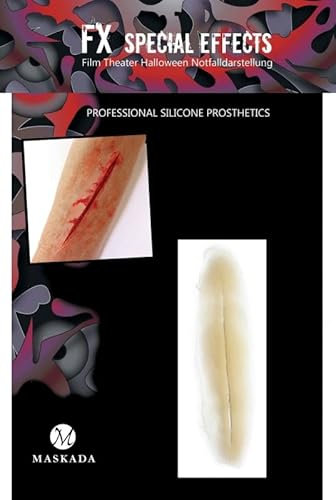 Maskada SFX Make up Schnittwunde Wunden schminken Halloween Silikon Teil E02