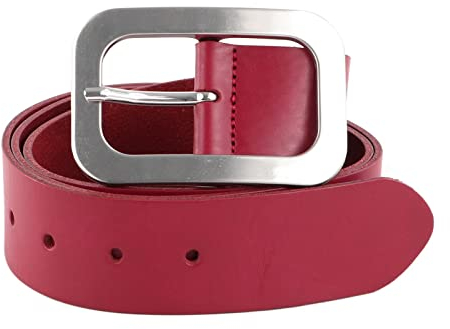 Vanzetti Damen Leder Gürtel Damengürtel rot 40 mm Ledergürtel (110 cm)