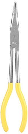 45 Degree Needle Nose Pliers, Akozon Long Pliers 270mm Needle Nose Pliers Extra Long Pliers Tip Craft RepairingTool (45?Biegung) Long Reach Bent Pliers