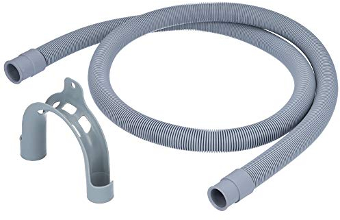 Kenekos - 1,5 m Ablaufschlauch/Verlängerung mit Haltebogen für Waschmaschine oder Spülmaschine - Flexibler Abwasserschlauch, Durchmesser der Enden 19mm und 21mm. Zwei gerade Anschlüsse