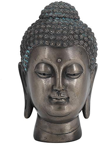 Mxtech Buddha-Statue, Buddha-Kopf-Statue, asiatischer Zen-religiöser Buddha-Statue, Ornament, für Zuhause und Büro