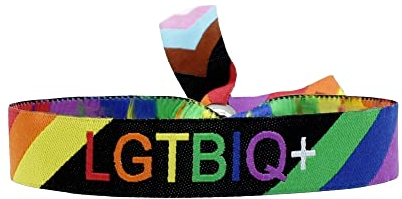 Stoffarmband für LGTBIQ+, Lesben, Schwule, Transsexuelle, Bisexuelle, Intersex und Queer, verstellbar mit einem Ball.