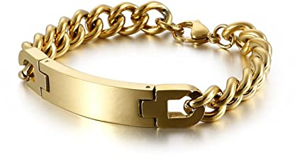 Gold Armband, Armband für Männer Persönlichkeit Mode Armreif Herren Stahl Herren Schmuck Geschenke für Männer