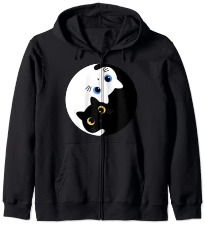 Yin Yang Yoga Zen Chats Mignons Cadeau Yoga Kitty Chats Sweat à Capuche