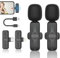 Lavalier - Microfono senza fili per iPhone/iPad/Android, 2 microfoni wireless mini microfono iPhone wireless per cellulare, plug play, riduzione del rumore, per Live Streaming, YouTube, Vlog