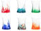 H&h set 6 bicchieri veneziani tulipano colorati cl36