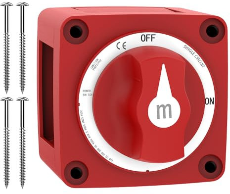 Battery Disconnect Switch, Malictele 6006 m-Series ON-Off Marine Battery Switch 48V 300A Battery Switch with Knob for Boat Battery Single Circuit