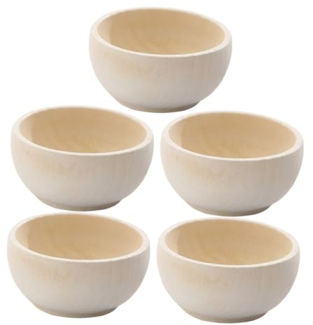 NUOBESTY 5stücke Holz Schüssel Mini Schalen Diy Blank Holz Schalen Kleine Unfertige Zum Basteln Unbemalte Mini