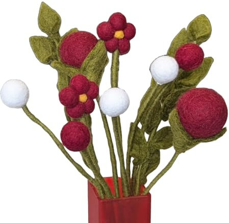 your castle Blumenstrauß aus handgearbeiteten Filzblumen, fairer Handel, nachhaltige Deko aus Filz, realistische Kunst- Textil-Filzblumen Set, Stoffblumen, Filzblüten, Noelle