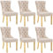 Merax Esszimmerstühle 6er-Set, Küchenstuhl, Polsterstuhl, Dining Chair,Esstisch Stuhl aus Samt, Stützbeine aus vergoldetem Edelstahl, Armlehnenstuhl für Esszimmer Wohnzimmer, mit Samtbezug, Beige/Gold