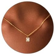 Damen Halskette mit Diamant Anhänger, 18k Vergoldete Kette, Zarte Goldene Choker Halskette, Schmuckgeschenke für Frauen,Elegantes Schmuckstück für Frauen, Geschenk für Jeden Anlas Kreativität (45cm)