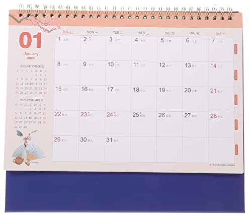 Tofficu Stehender Kalender Aus Dickem Papier Und Eisen Dekorativer Monatskalender Für Haushalt Und Büro Praktisch Für Täglichen Gebrauch Und Terminplanung