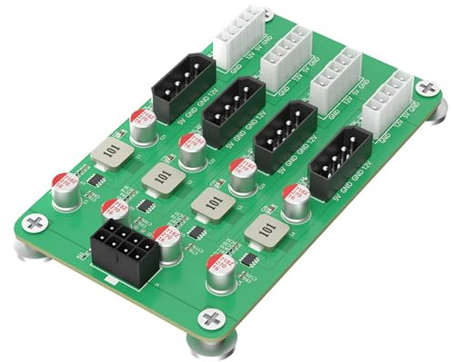 Carte adaptateur de sortie 6/8 broches 12 V vers 5/12 V 8 voies 5/12 V pour carte d'alimentation de sortie verte SSD 2,5/3,5