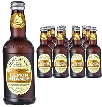 Fentimans Lemon Shandy - 0.5% Alcohol - Traditionally Brewed Craft Beer - Made with Natural Lemon Juice - Fermented Botanical Lemon Drink - 12 x 275ml