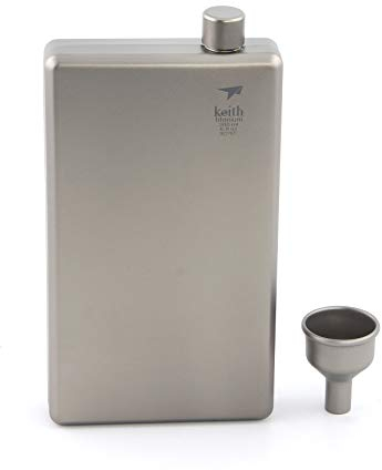 Keith Titan-Taschenflasche mit Trichter 120 ml / 200ml (200ml-Sliber[Ti9307])