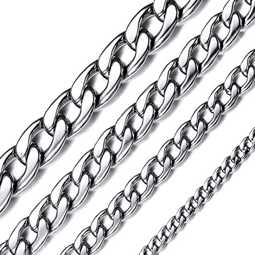 ChainsHouse 9mm Breit 20 inch Edelstahl Halskette Herren kubanischekette Herren Schmuck mit Schmuckbeutel-perfekte Geschenke für Vater/Großevater/Bruder