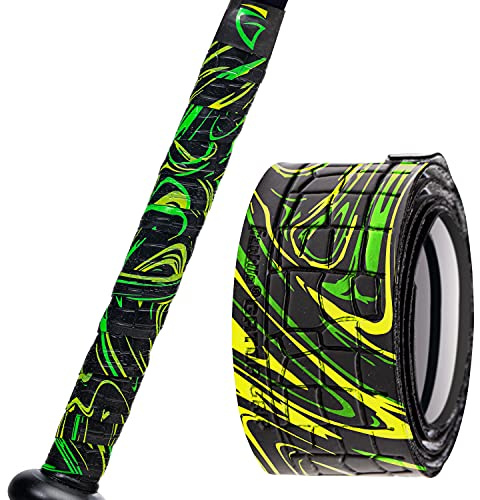 Franklin Sports Gator Grip - AW5000 Gator Grip - Baseball Bat Grip Tape - Black/Neon