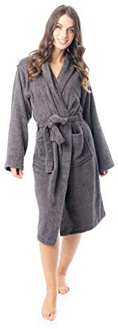Daisy Dreamer Womens Robe Luxury Terry Towelling 100% Cotton Dressing Gown Bathrobe Highly Absorbent Ladies Hooded Bath Wrap