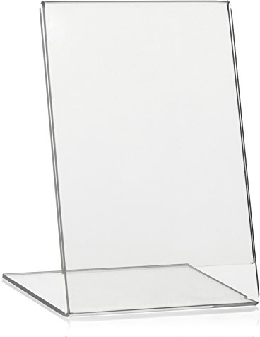 10 Stück VITAdisplays DIN A6 Werbeaufsteller, L-Ständer, L-Aufsteller im Hochformat, Tischaufsteller aus original PLEXIGLAS