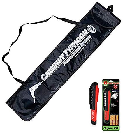 S4U Chimney Typhoon Power Sweeping Rod Bag with LED Pen Torch