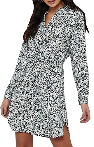 Only Femme Onlcory L/S Col en V Tunic Wvn Noos Robe, Night Sky 2., M EU