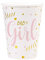 10 GOBELETS Carton Baby Shower Girl 27CL Rose