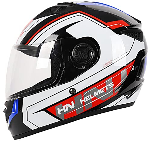 Motorradhelm Broken Head Motorradhelm klapphelm für herren & damen & kinder motorradhelm schwarz ECE motorradhelm cross mit HD-Sonnenblende Scooter Helm 56-62 cm,E
