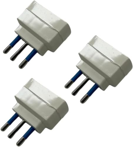 Adattatore Spina Piccola 10A Presa Bipasso Bivalente 10/16A Riduttore SET 3 Pezzi Colore Bianco